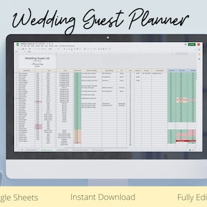 Wedding Planner, Organization, Guest List Tracker, Wedding Organizer, Attendance Count, Meal Planning, Hotel Accommodations