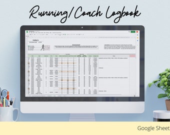 Running Tracker,Workout Tracker, Running Logbook, Coach's Running Guide, Personal Trainer Logbook, Cross Country, Track and Field, Google