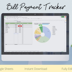 Expense Tracker Spreadsheet, Bill Tracker,  Budget Tracker, Expense Tracker, Bill Pay Organizer, Google Sheets, Bill Planner, Template