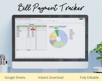 Expense Tracker Spreadsheet, Bill Tracker,  Budget Tracker, Expense Tracker, Bill Pay Organizer, Google Sheets, Bill Planner, Template
