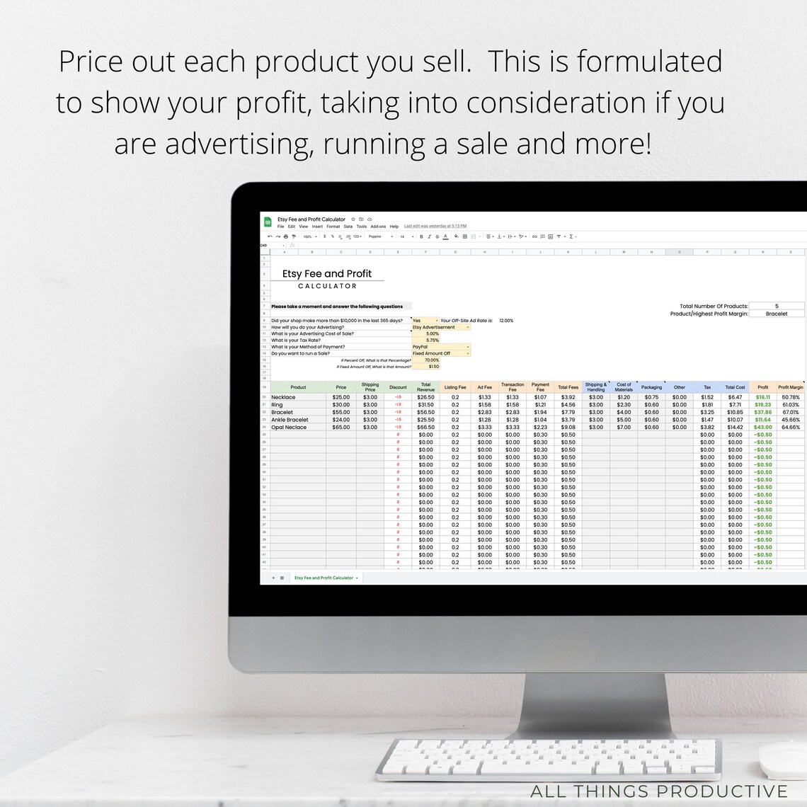 Etsy Fee and Profit Calculator Sell on Etsy Fee Calculator Etsy UK