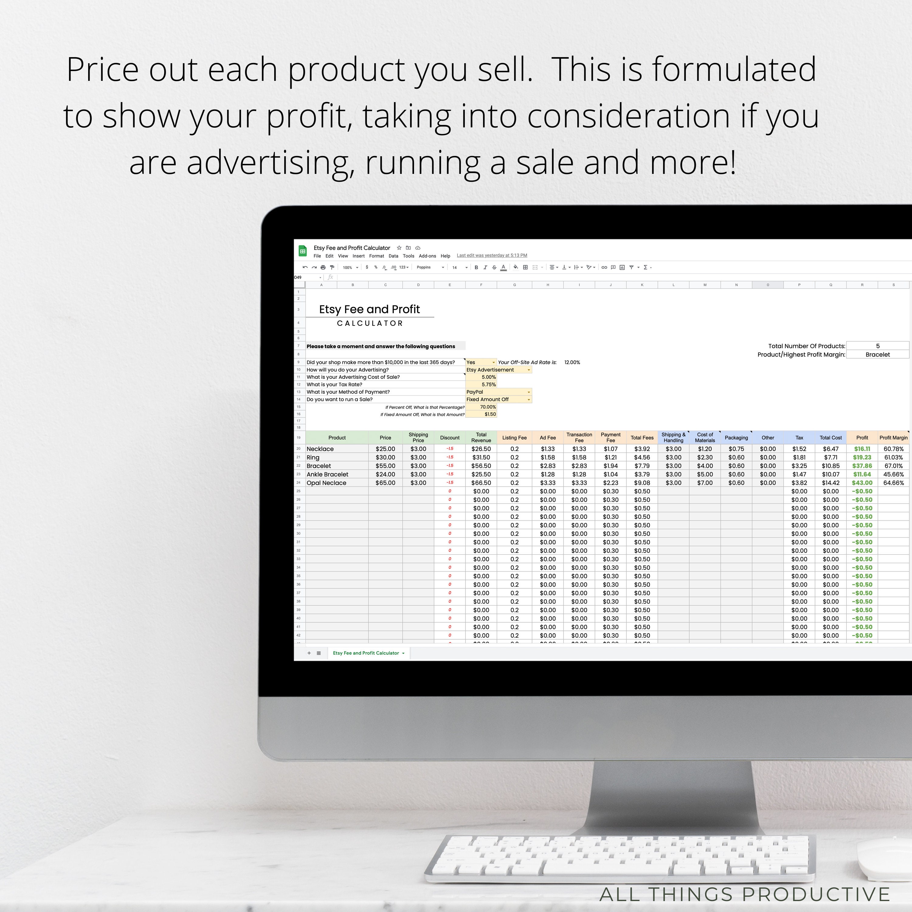 Etsy Fee and Profit Calculator Sell on Etsy Fee Calculator Etsy UK