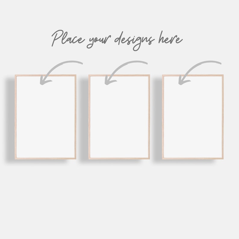 Tres marcos verticales Mock Up, modern Mockup, Artwork Mockup, Minimalist Mockup, Poster, Digital, Instant Download, PNG, JPEG, ARCHIVO PSD imagen 2