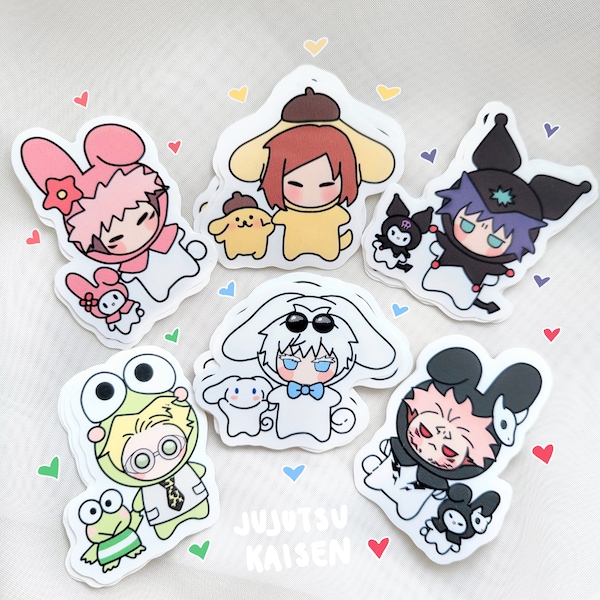 Jujutsu Kaisen x Sanrio Sticker Pack | Glossy