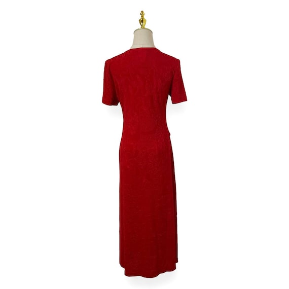 Vintage 80s 90s Nwt Deadstock CONNECTED Red Maxi … - image 5