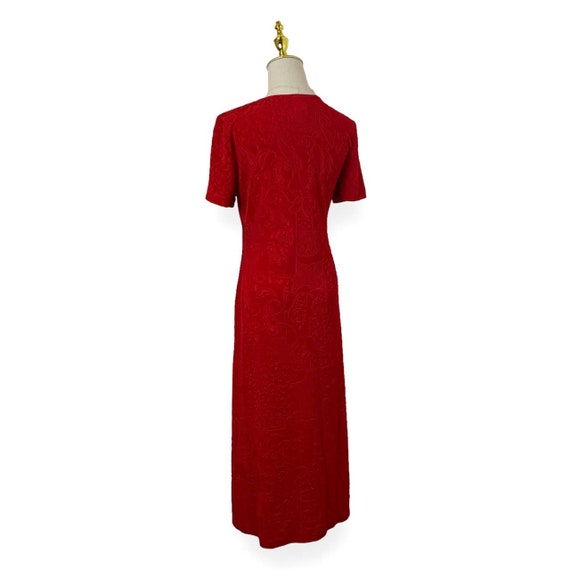 Vintage 80s 90s Nwt Deadstock CONNECTED Red Maxi … - image 6