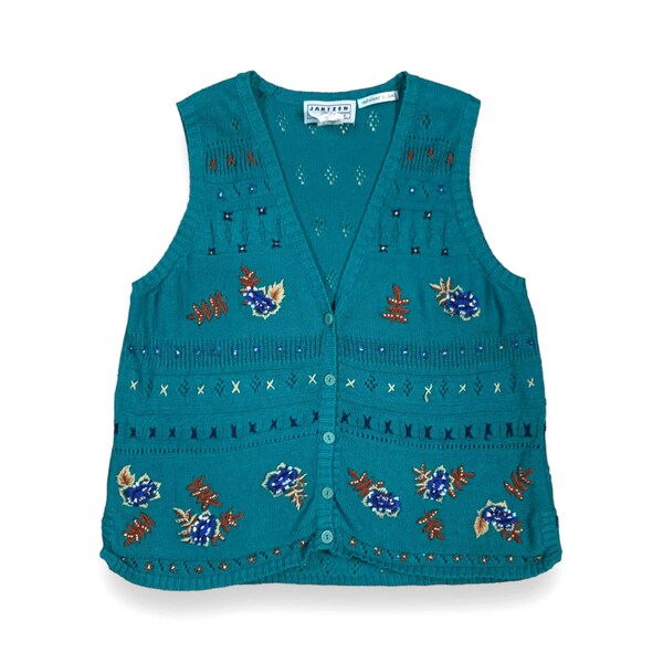 Floral Jacquard Scalloped Vest