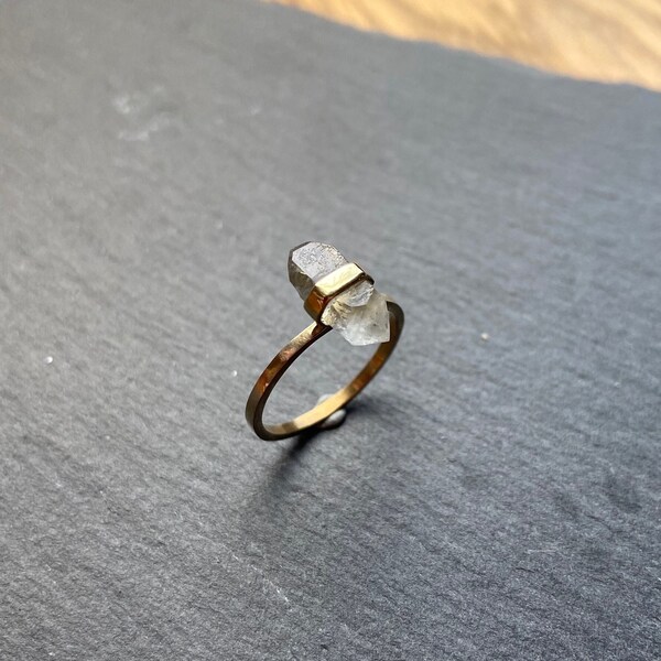 Crystal Quartz Ring | Natural termination crystal quartz ring | double terminated crystal | Healing Stone | lemurian quartz ring | handmade