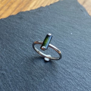 Silver green tourmaline Ring | handmade Ring | natural tourmaline ring | Crystal Ring | turmalin ring | October Birthstone Ring | tourmaline