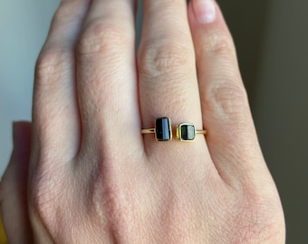 Grüner Turmalin Ring | handgefertigter Schmuck | verstellbarer Ring | Kristall Ring | Natursteinring | Oktober Geburtsstein Ring | Turmalin Ring