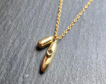 Tiny herkimer diamond and metal drop pendant | handmade jewelry | raw herkimer diamond | crystal necklace | protection necklace | raw crysta
