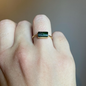 Gree tourmaline ring |  green Tourmaline jewelry | Raw tourmaline Ring | October Birthstone Ring | crystal ring | Handmade ring | crystal