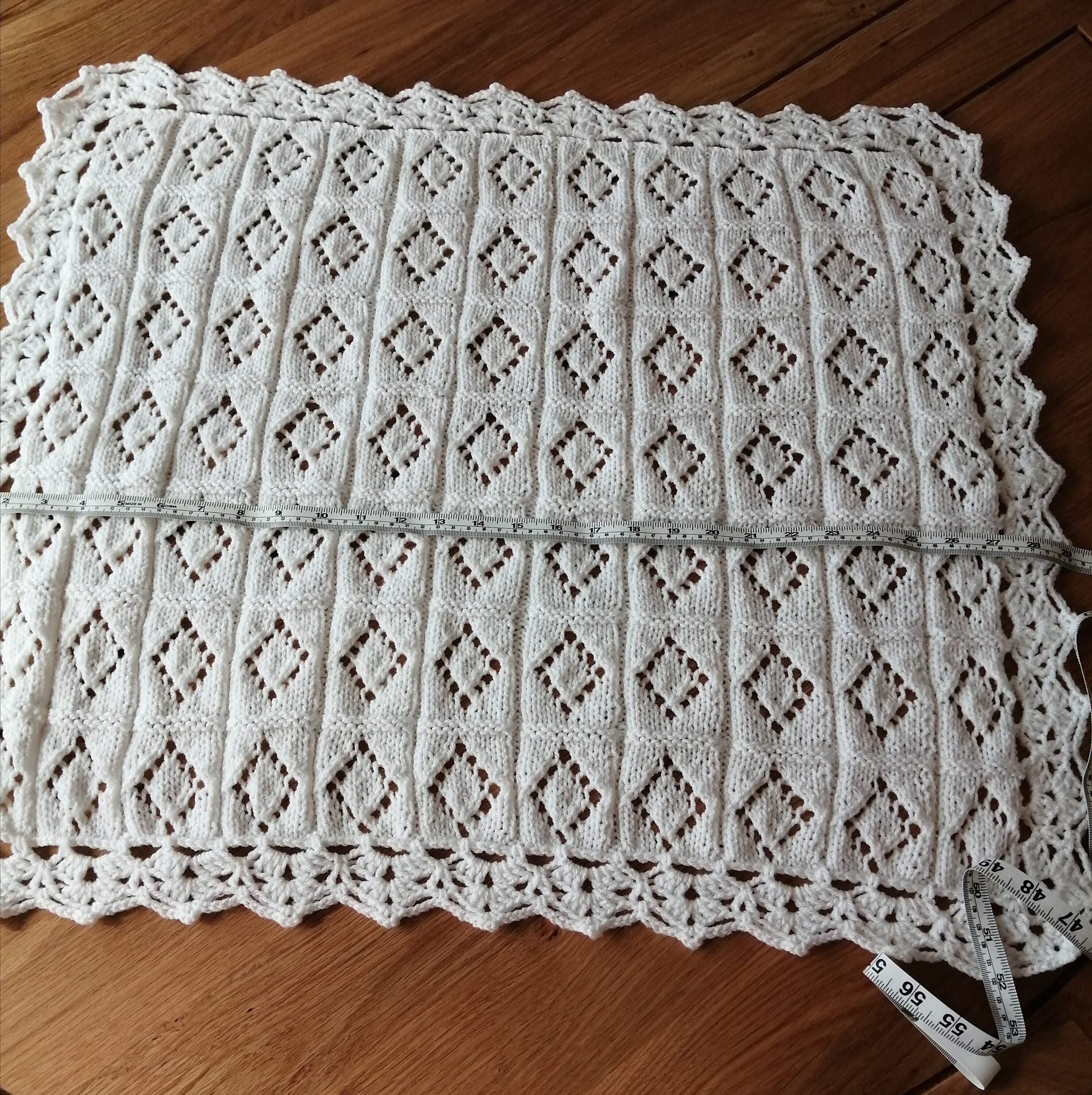 Hand knitted white baby blanket Etsy