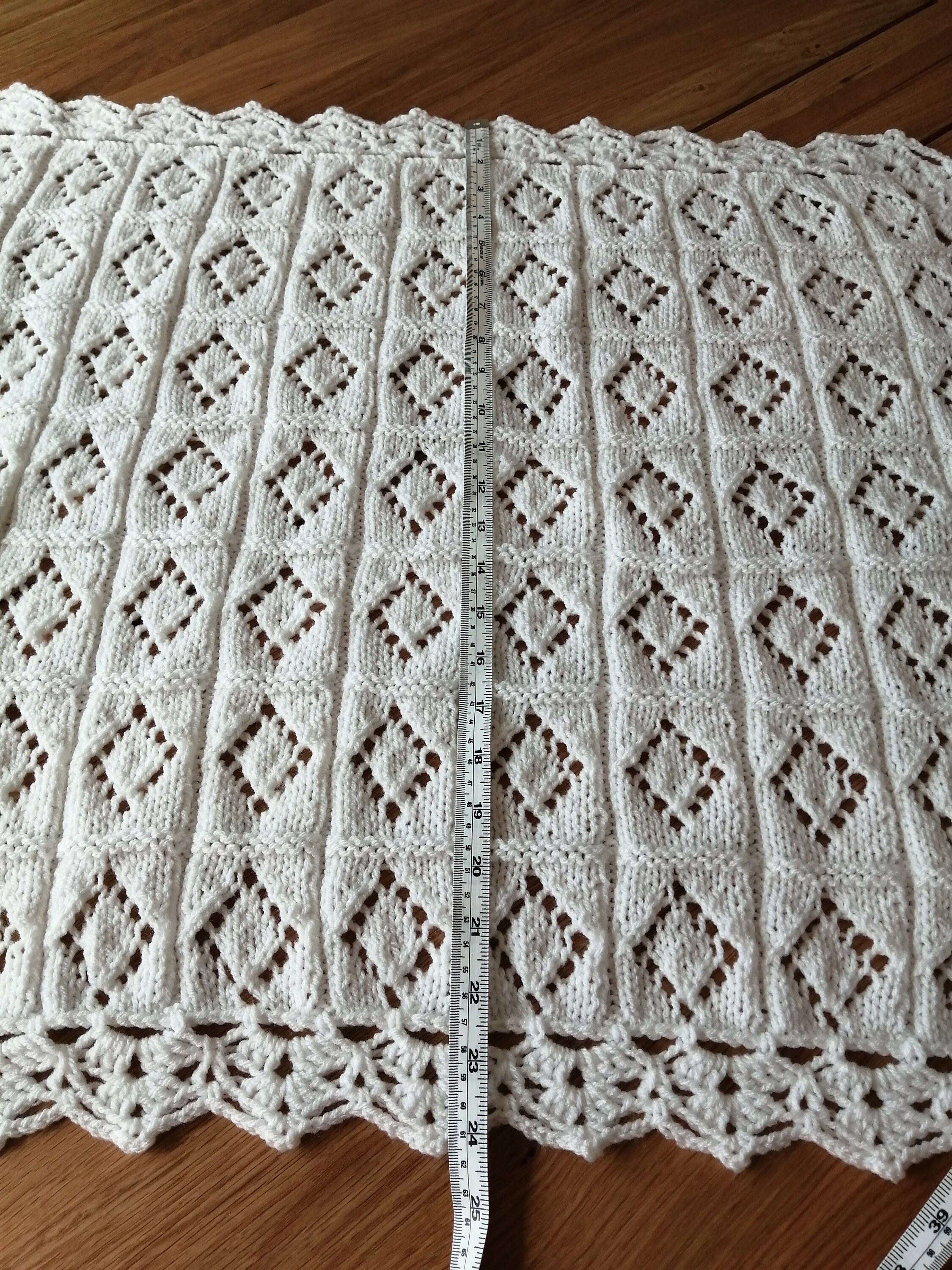 Hand knitted white baby blanket Etsy