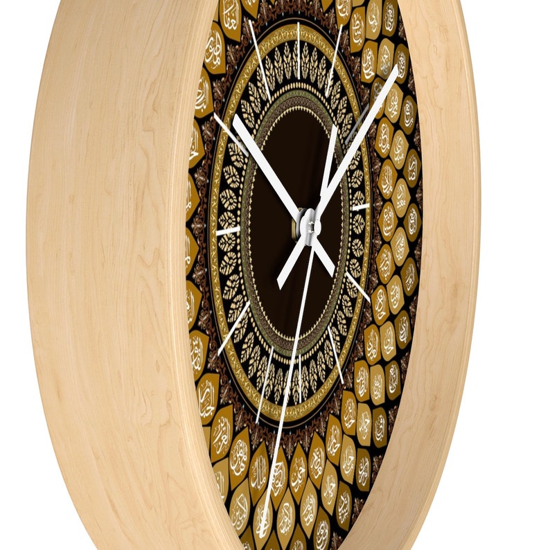 99 Names of Allah Islam Wall Clock Modern Muslim Home Wall Etsy
