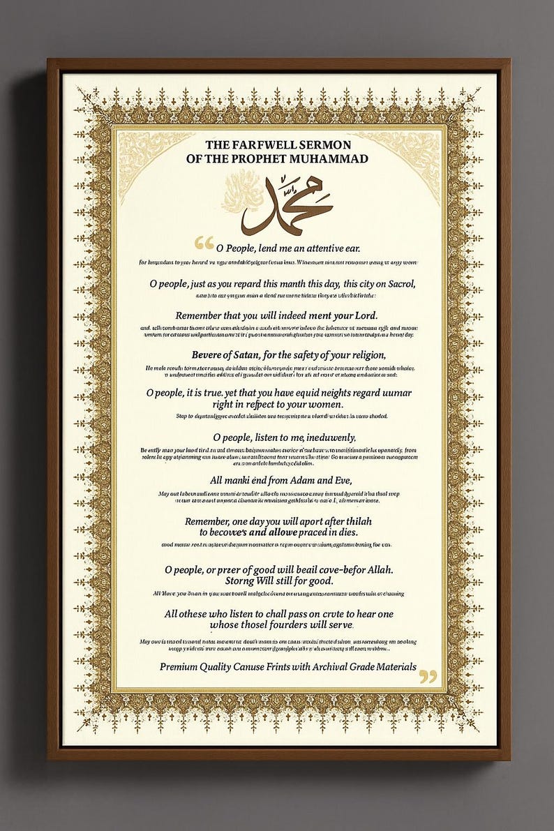 Farewell Sermon Islamic Art, Prophet Muhammad Print, Muslim Home Decor image 10