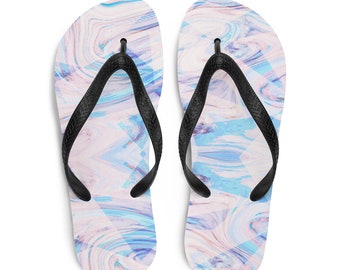 Mens Womens Colorful Neon Tie Dye Print Abstract Art Flip Flops Beach Flip Flops Casual Slippers Sandals