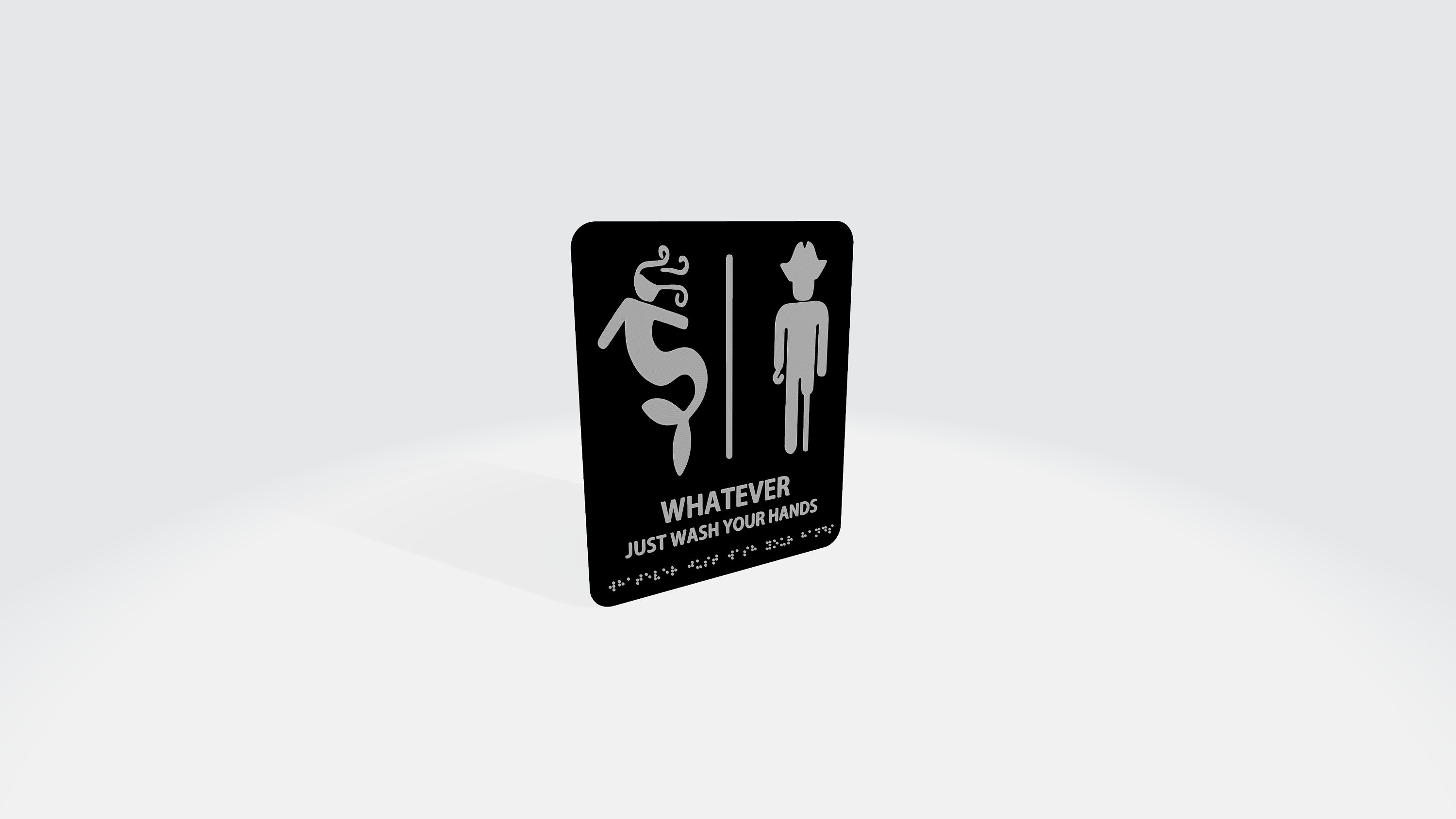 Mermaid & Pirate Gender Neutral Bathroom Sign Funny / Humorous Restroom Sign All Gender Comical ...