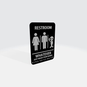 Alien Gender Neutral Washroom Sign Funny / Humorous Restroom Sign All ...