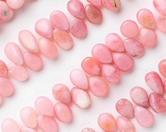 Natürliche Pink Opal Glatte Birnenform Briolette Perlen | Peruanische Pink Opal Edelstein Birnenform Perlen | Rosa Opal Pear Briolette Für Schmuck