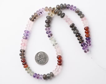 Multi Edelsteine Smoke Rondelle Perlen | 18 Zoll Mix Edelstein Rondelle | 9mm Disco Perlen Rondelle für die Schmuckherstellung