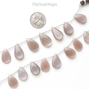 Natural Chocolate Moonstone Pear Shape Beads | 8 Pieces Chocolate Moonstone Smooth Pear Shape Side Drill Beads | Chocolate Moonstone Beads