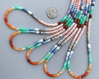 Natürliche Multi Opal Glatte Rondell Perlen, 5 mm Multi Opal Edelstein Rondelle Form Perlen, 18 Zoll Multi Opal Perlen für die Schmuckherstellung