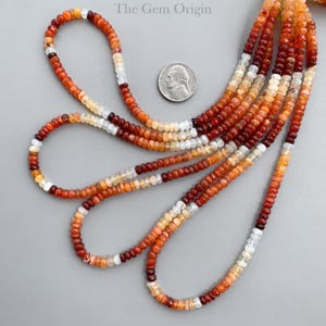 Natural Mexican Fire Opal Faceted Rondelle Shape Beads, 5mm Fire Opal Rondelle Beads, Mexican Fire Opal Semi Precious Gemstone Faceted Beads