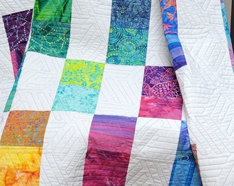 Zeitgenössische Batik Patchwork Decke, 100% Baumwolle