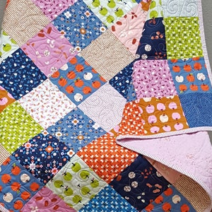 Whimiscal Print Baby Blanket, Baby Girl Quilt, Ruby Star Society Fabrics, Handmade Nursery Quilt, Patchwork Quilt, Modern Baby Blanket
