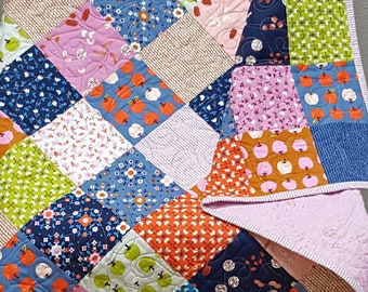 Edredón de patchwork para bebé hecho a mano, manta de algodón Ruby Star Society (41 x 41)