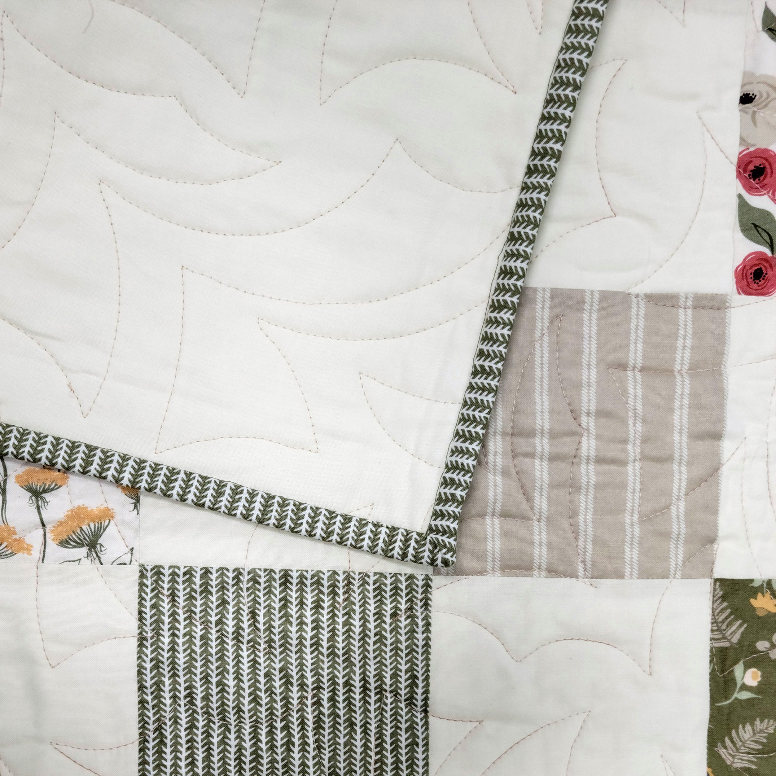 Handmade Floral Patchwork Throw Quilt, Lella Boutique Fabrics - Etsy