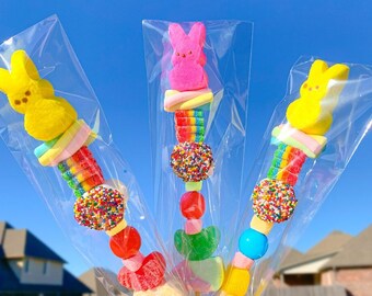 10+ Easter Bunny Lollipop Candy Kabobs Class Party Favors, Valentine Candy, Kids Candy Gram, Valentines Favor, Candy, Birthday, Easter Gift