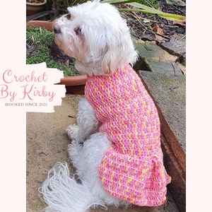 Crochet Dog Sweater Pattern Easy Pleated Dog Jumper Beginner Intermediate Size Small Instant Download PDF Pattern image 1