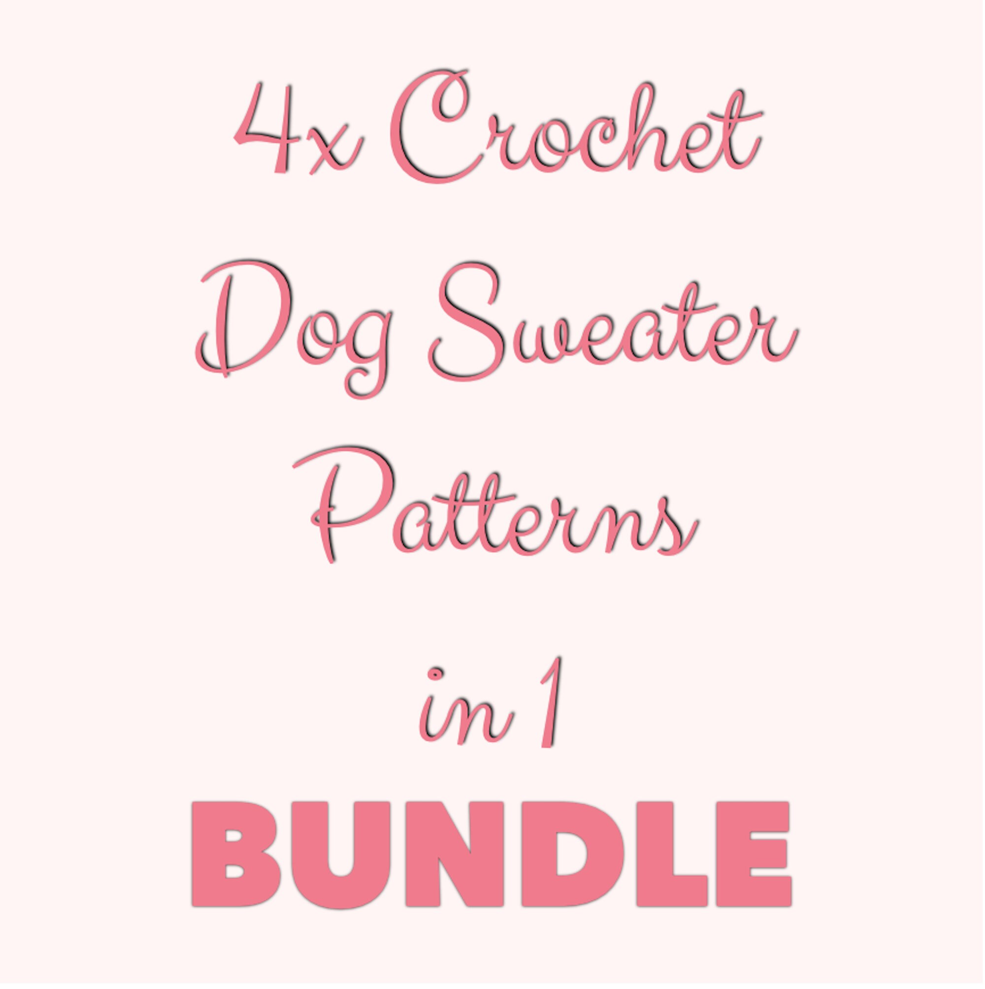 Crochet Dog Sweater Pattern Bundle Chunky Pleated Cross Etsy