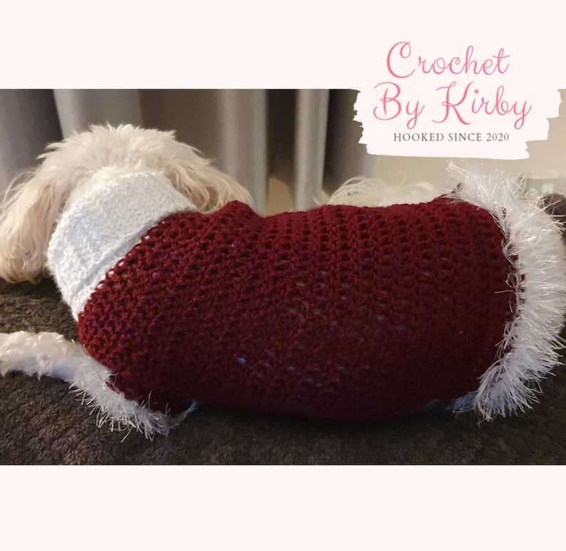 Christmas Crochet Dog Sweater Pattern Easy Beginner Etsy