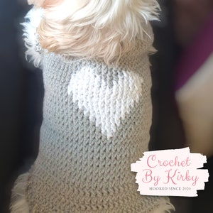 Valentine Heart Dog Sweater Crochet Pattern All Sizes Extra Small Small Medium Large image 3