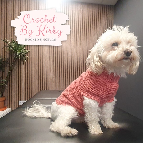 Easy Dog Sweater Crochet Pattern. Beginner. Simple Crochet Pattern. Extra Small. Small. Medium. Large