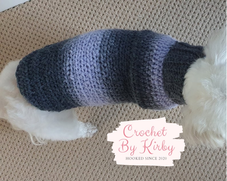 Chunky Ombre Dog Sweater Crochet Pattern Easy Beginner Etsy