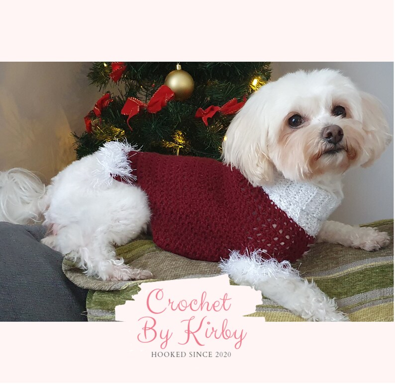 Christmas Crochet Dog Sweater Pattern Easy Beginner Etsy
