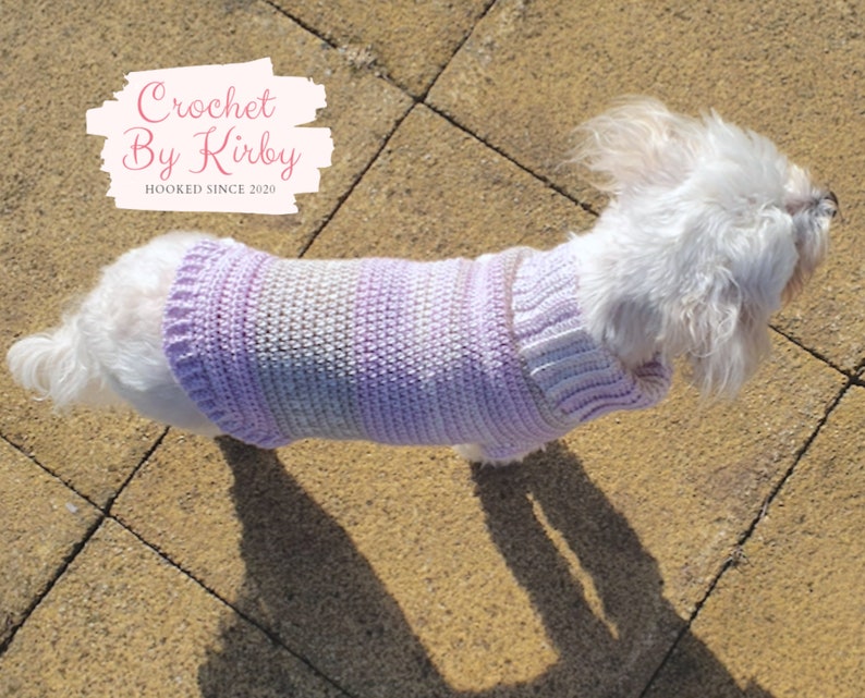 Chunky Dog Sweater Easy Crochet Pattern. Size small. Beginner. Instant Digital Download PDF Pattern image 2