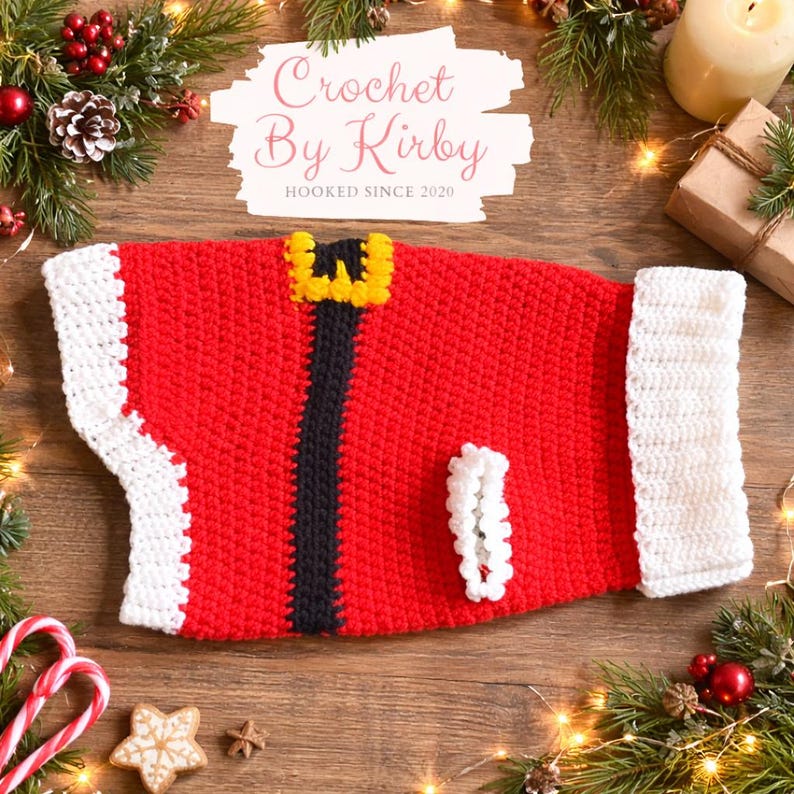 Santa Dog Sweater Crochet Pattern | Easy Beginner | Various Sizes (Digital Download) image 5