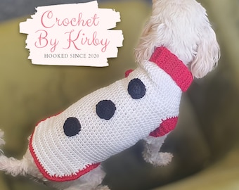 Snowman Dog Sweater Crochet Pattern. Small Costume. Festive Dog Clothes. Christmas Dog Jumper Instant PDF Digital Download