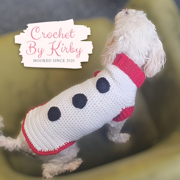 Snowman Dog Sweater Crochet Pattern. Small Costume. Festive Dog Clothes. Christmas Dog Jumper Instant PDF Digital Download