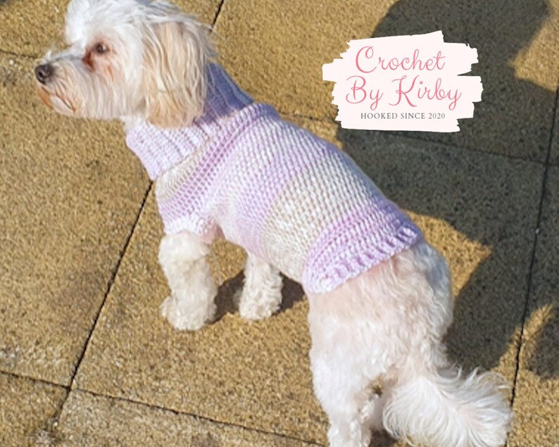 Chunky Dog Sweater Easy Crochet Pattern. Size small. Beginner. Instant Digital Download PDF Pattern image 4