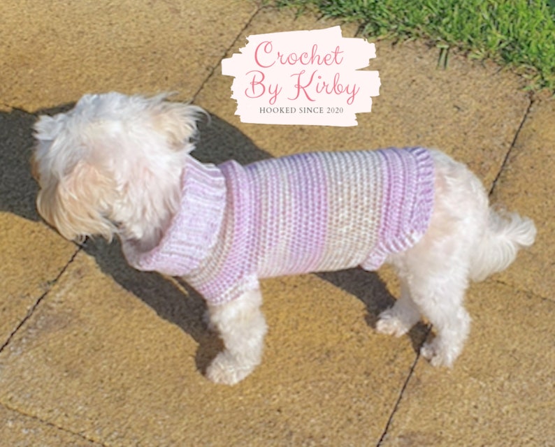 Chunky Dog Sweater Easy Crochet Pattern. Size small. Beginner. Instant Digital Download PDF Pattern image 5