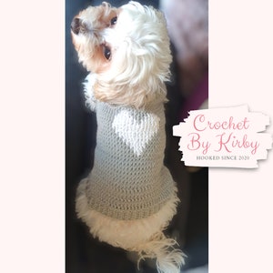 Valentine Heart Dog Sweater Crochet Pattern All Sizes Extra Small Small Medium Large image 6