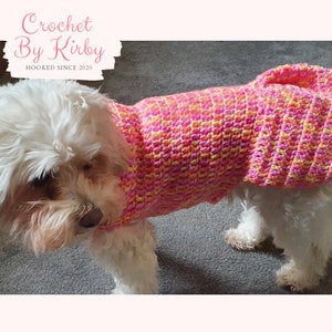 Crochet Dog Sweater Pattern Easy Pleated Dog Jumper Beginner Intermediate Size Small Instant Download PDF Pattern image 3