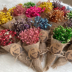 Bouquet di fiori secchi, bomboniere rustiche, regali di fidanzamento, regali personalizzati, bomboniere per addio al nubilato, bomboniere per baby shower, magnete personalizzato