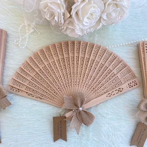 Wooden Fan for Wedding favors, Custom Hand Fan, Beach Wedding favor, Rustic Hand Fans Favor, Handheld Fans Bulk, Party Favors, Baptism Favor